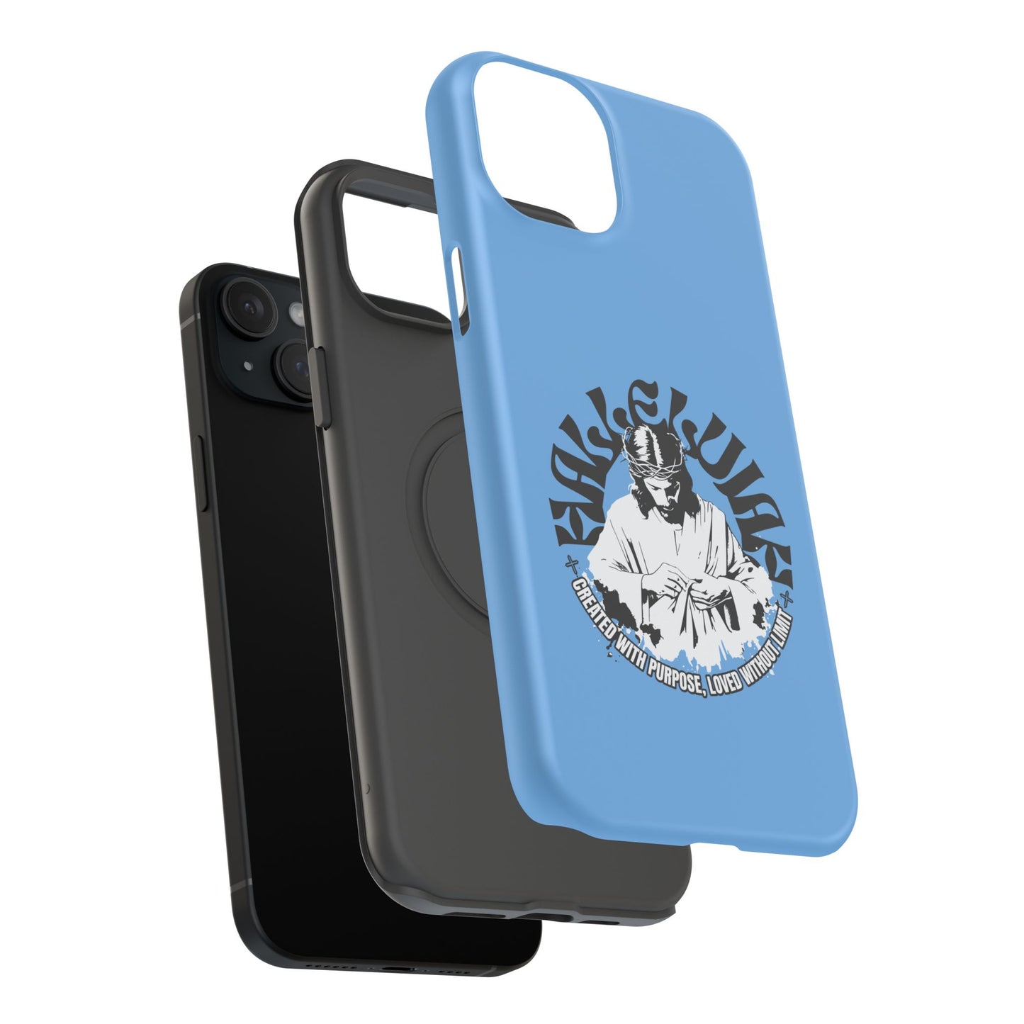 Durable Impact-Resistant Phone Case - 'Created with Purpose, Loved Without Limits' Design