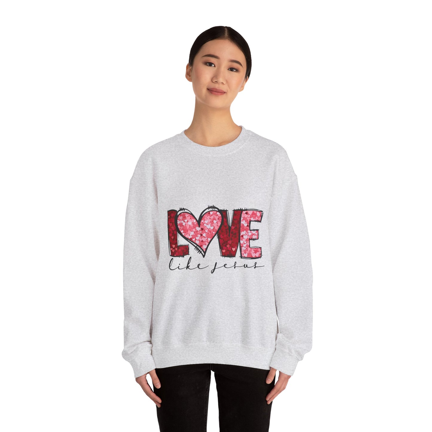 Love Like Jesus Crewneck Sweatshirt, Cozy Unisex Sweatshirt, Christian Apparel, Valentine's Day Gift, Faith-Based Style, Everyday Comfort