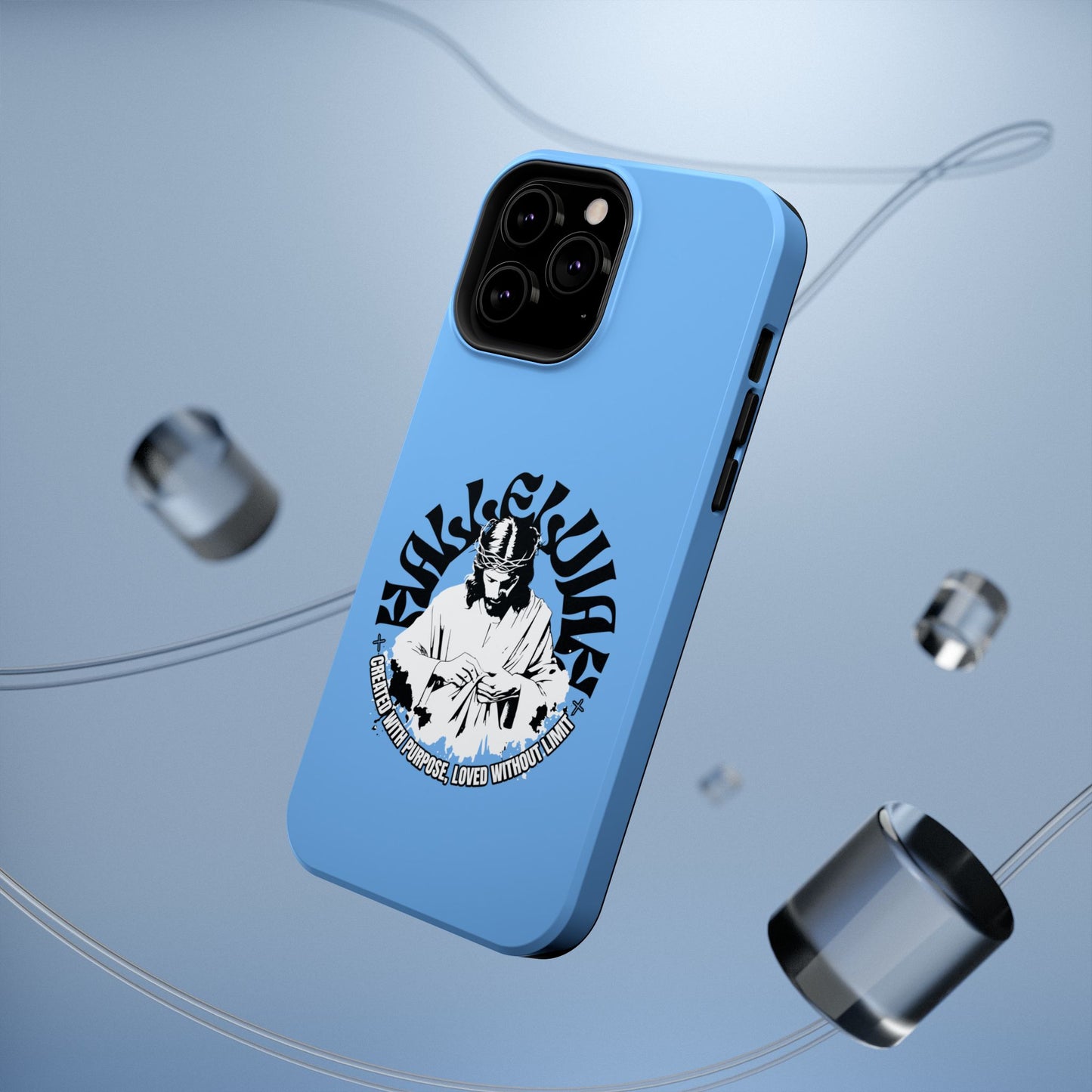 Durable Impact-Resistant Phone Case - 'Created with Purpose, Loved Without Limits' Design
