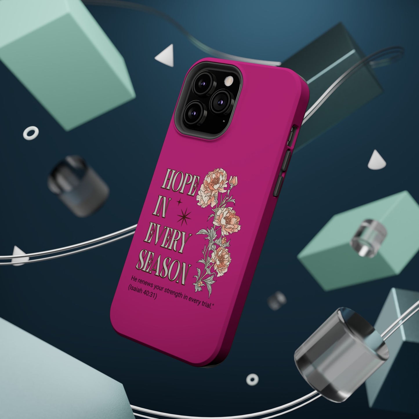 Inspirational Floral Magnetic Tough Case - "Hope in Every Season"