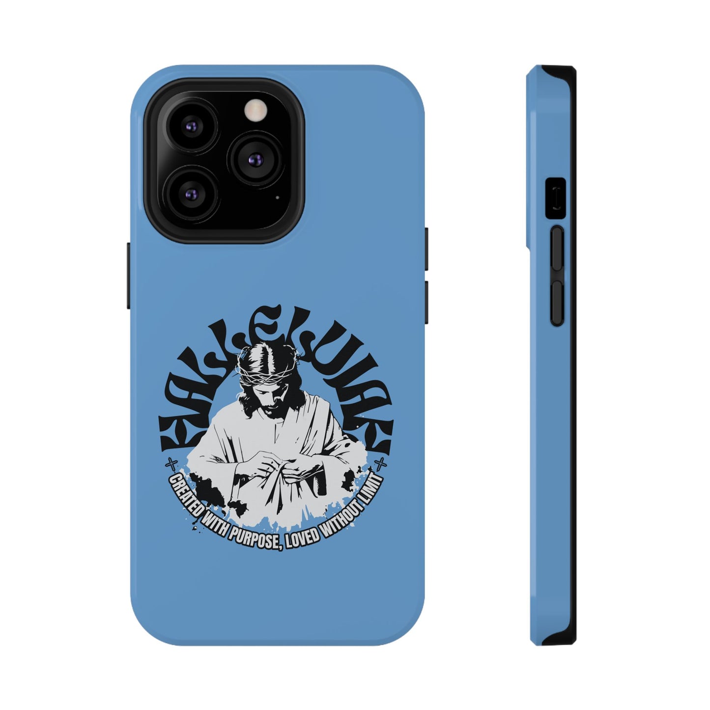 Durable Impact-Resistant Phone Case - 'Created with Purpose, Loved Without Limits' Design