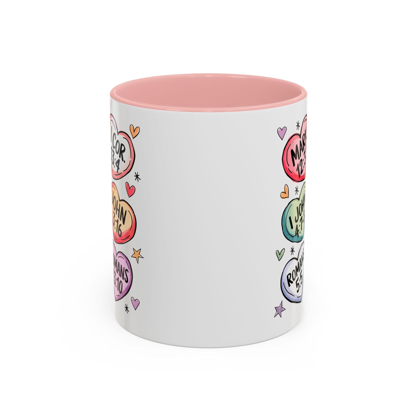 Colorful Bible Verse Coffee Mug | Cute Gift for Christians | Inspirational Drinkware | Heart Design | Faith-Based Tea Cups, Religious Gifts,