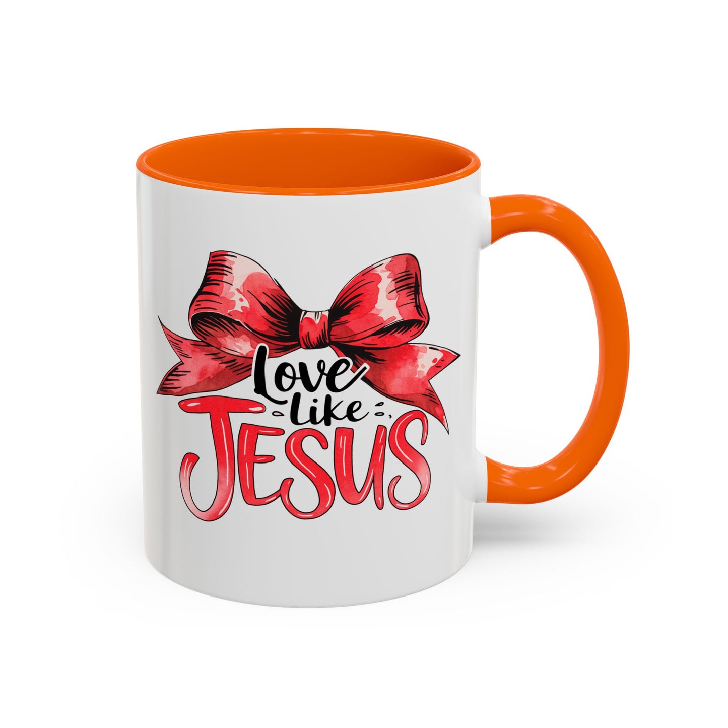 Love Like Jesus Accent Coffee Mug, Inspirational Gift, Unique Ceramic Mug, Christian Decor, Faith-Based Present, Daily Motivation
