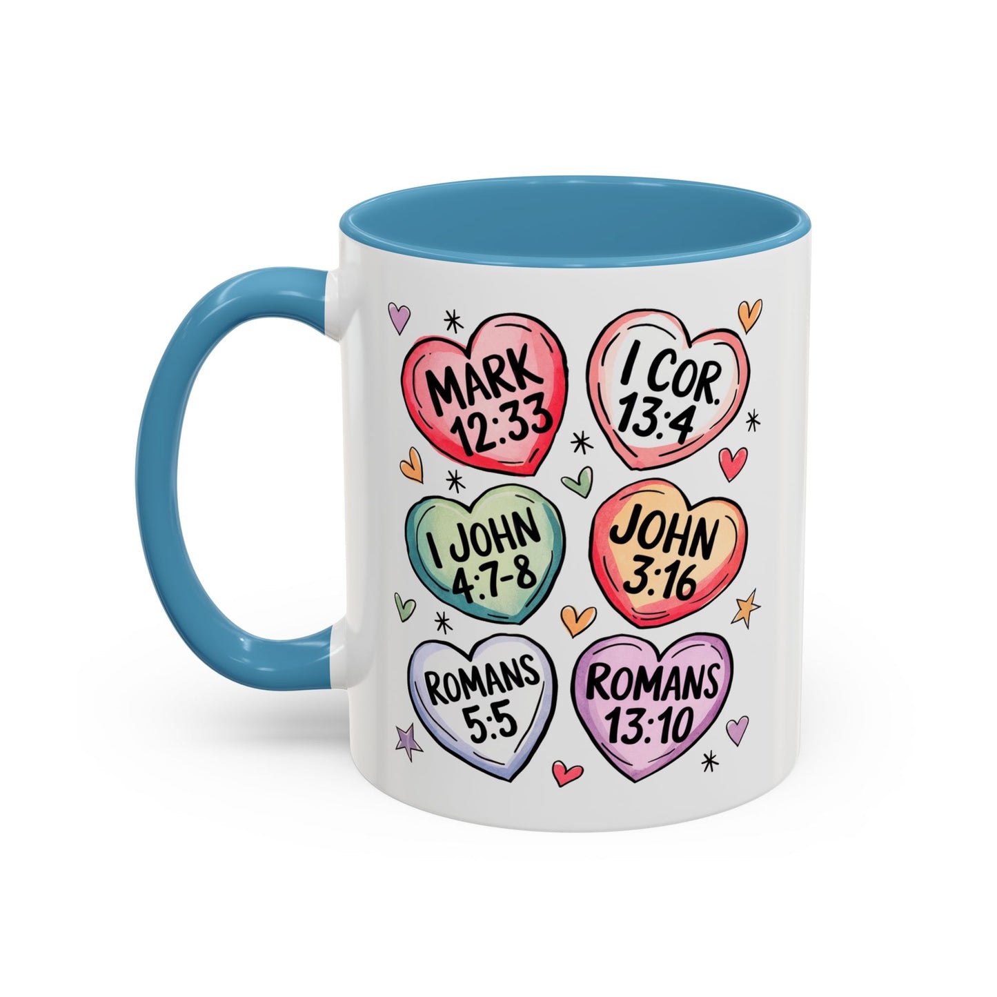 Colorful Bible Verse Coffee Mug | Cute Gift for Christians | Inspirational Drinkware | Heart Design | Faith-Based Tea Cups, Religious Gifts,