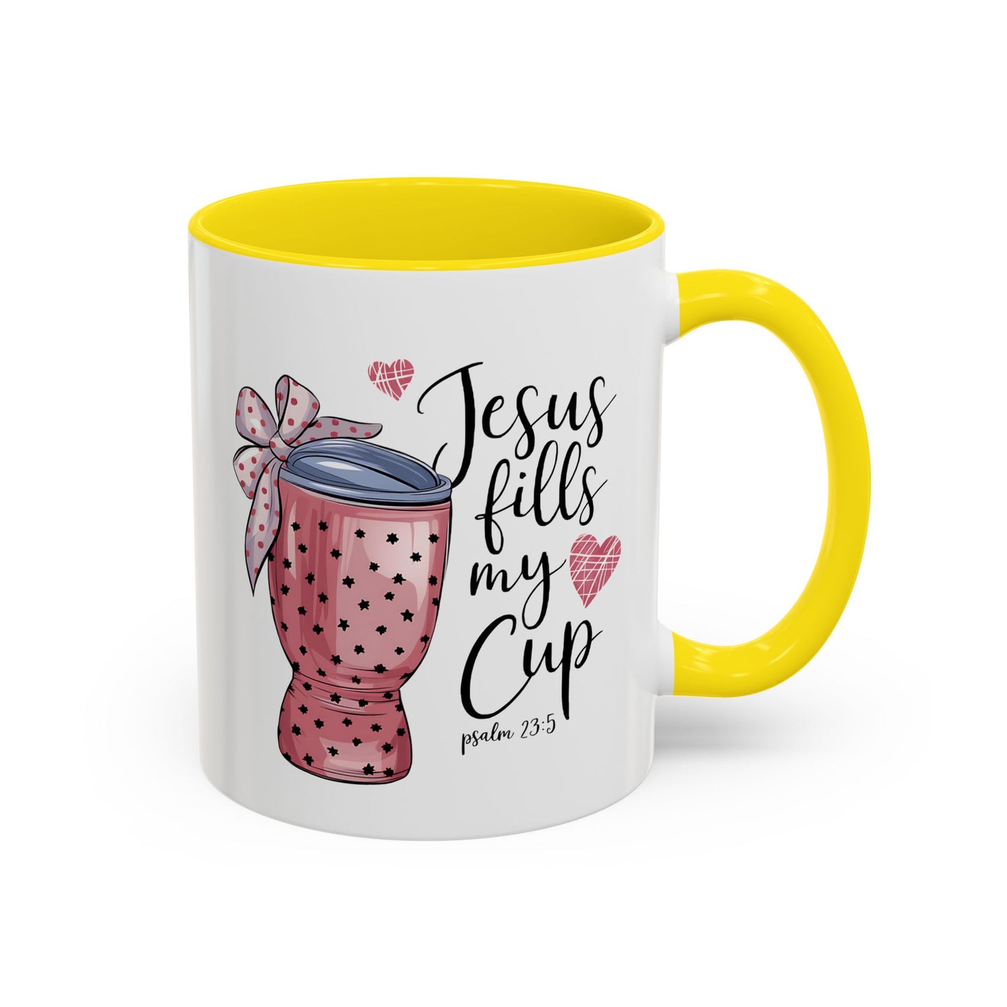 Inspirational Coffee Mug, Stylish Pink Polka Dot Design, Perfect for Christian Gifts, Motivational Drinkware, Home & Office Decor