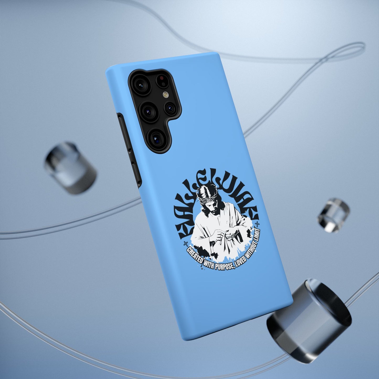 Durable Impact-Resistant Phone Case - 'Created with Purpose, Loved Without Limits' Design