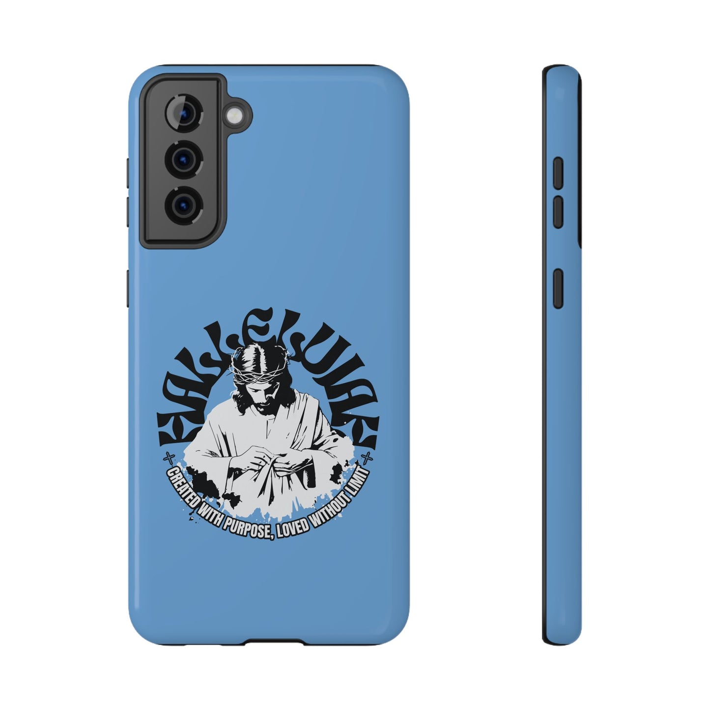 Durable Impact-Resistant Phone Case - 'Created with Purpose, Loved Without Limits' Design