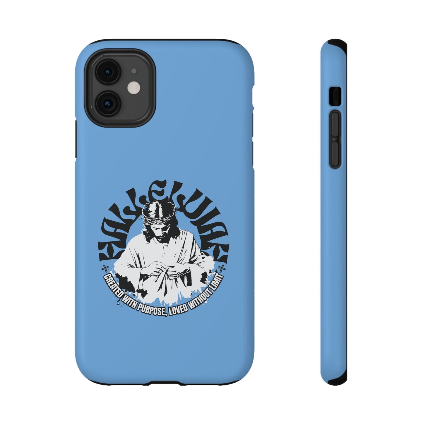 Durable Impact-Resistant Phone Case - 'Created with Purpose, Loved Without Limits' Design