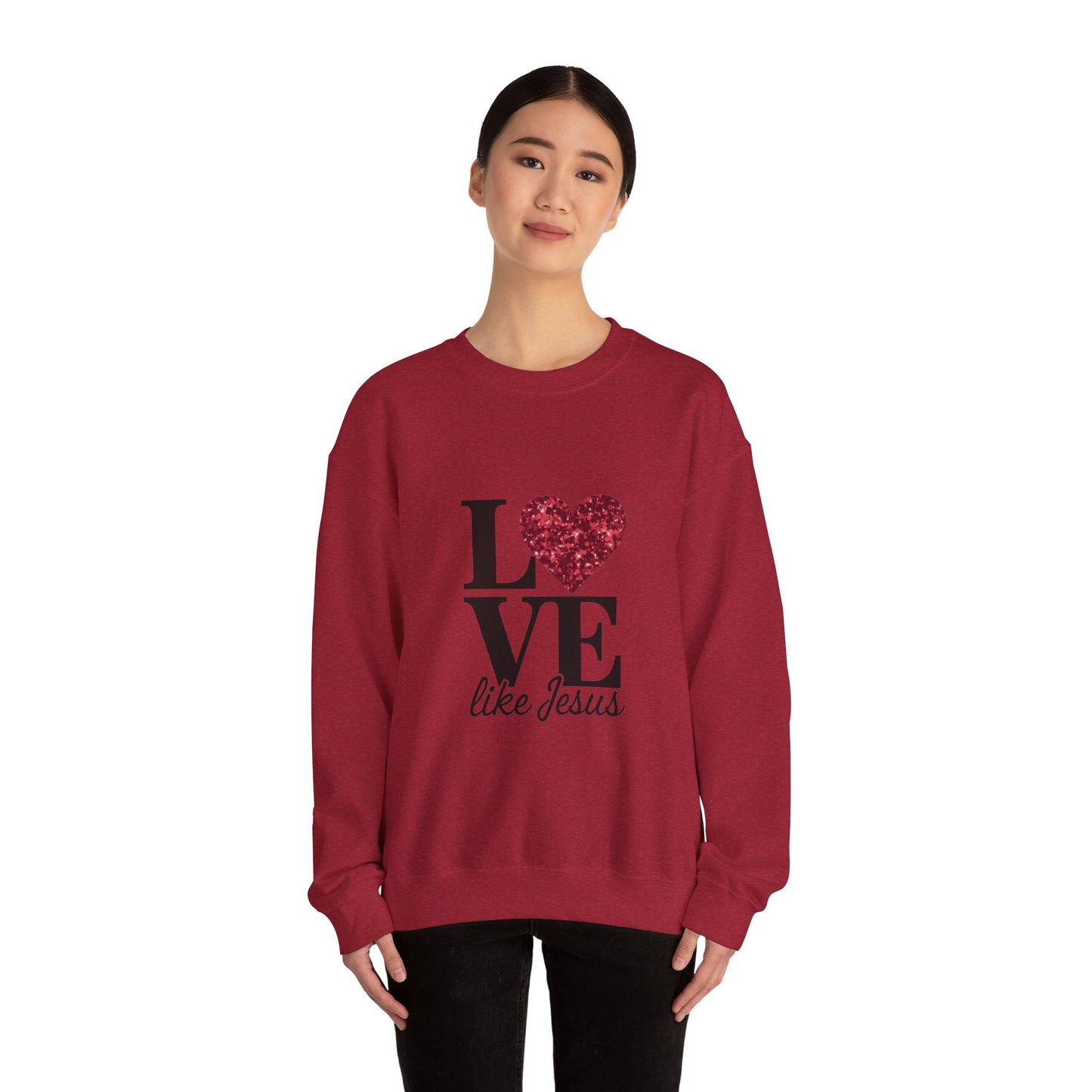 Love Like Jesus Crewneck Sweatshirt, Cozy Christian Apparel, Faith-Based Gift, Religious Fashion, Unisex Sweatshirt