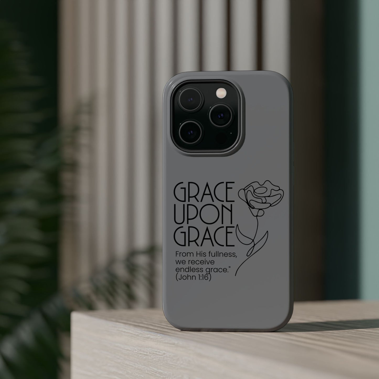 Inspirational Magnetic Phone Case - 'Grace Upon Grace' Design