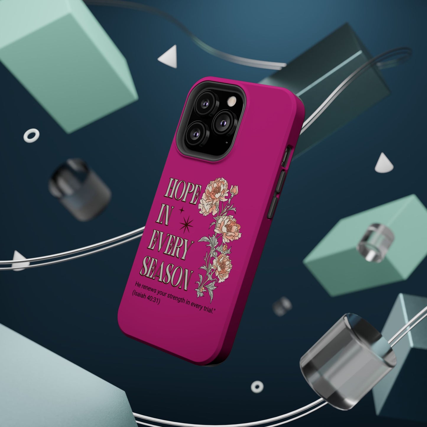Inspirational Floral Magnetic Tough Case - "Hope in Every Season"