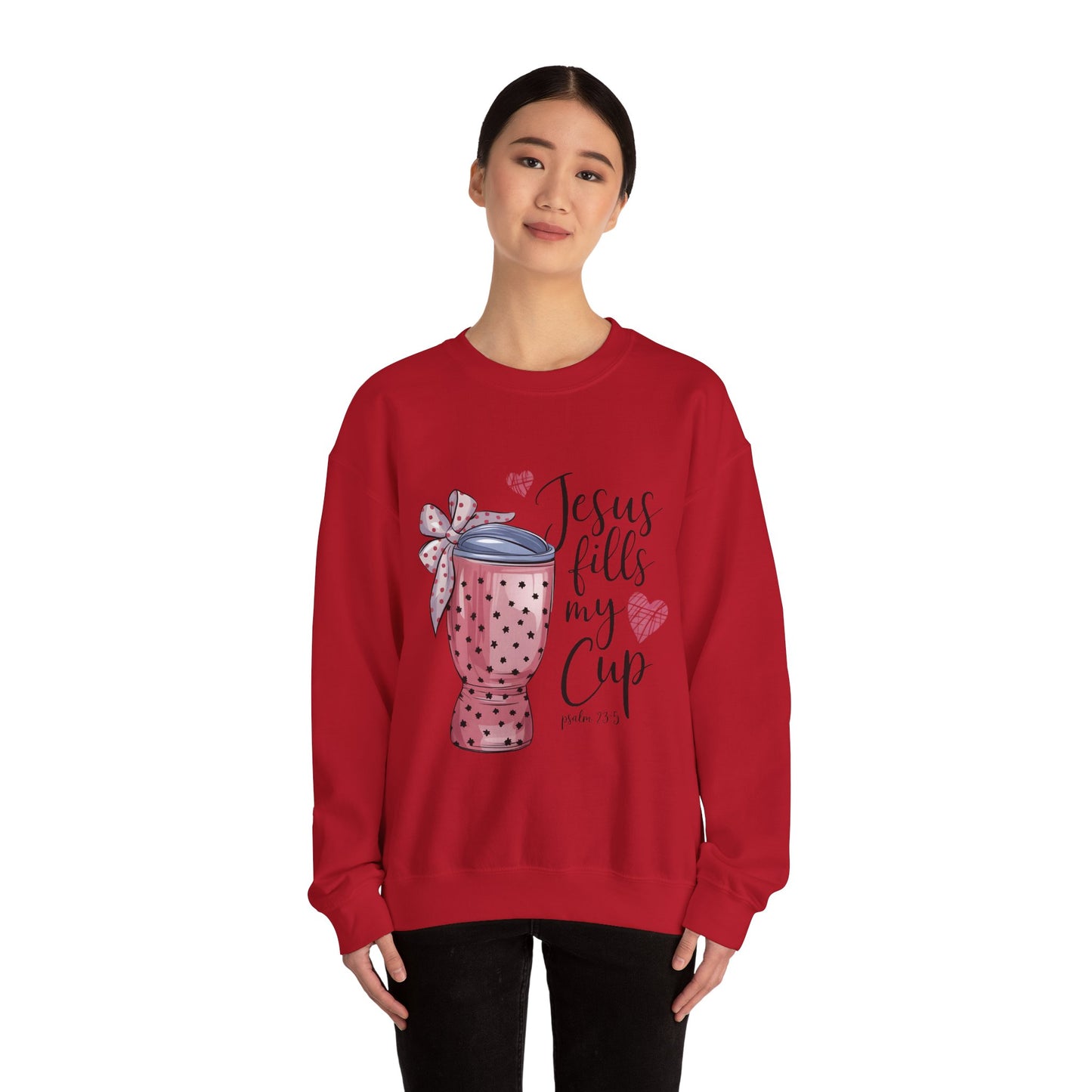 Inspirational Jesus Fills My Cup Sweatshirt, Cozy Christian Apparel, Faith-Based Gift, Religious Sweatshirt, Everyday Comfort
