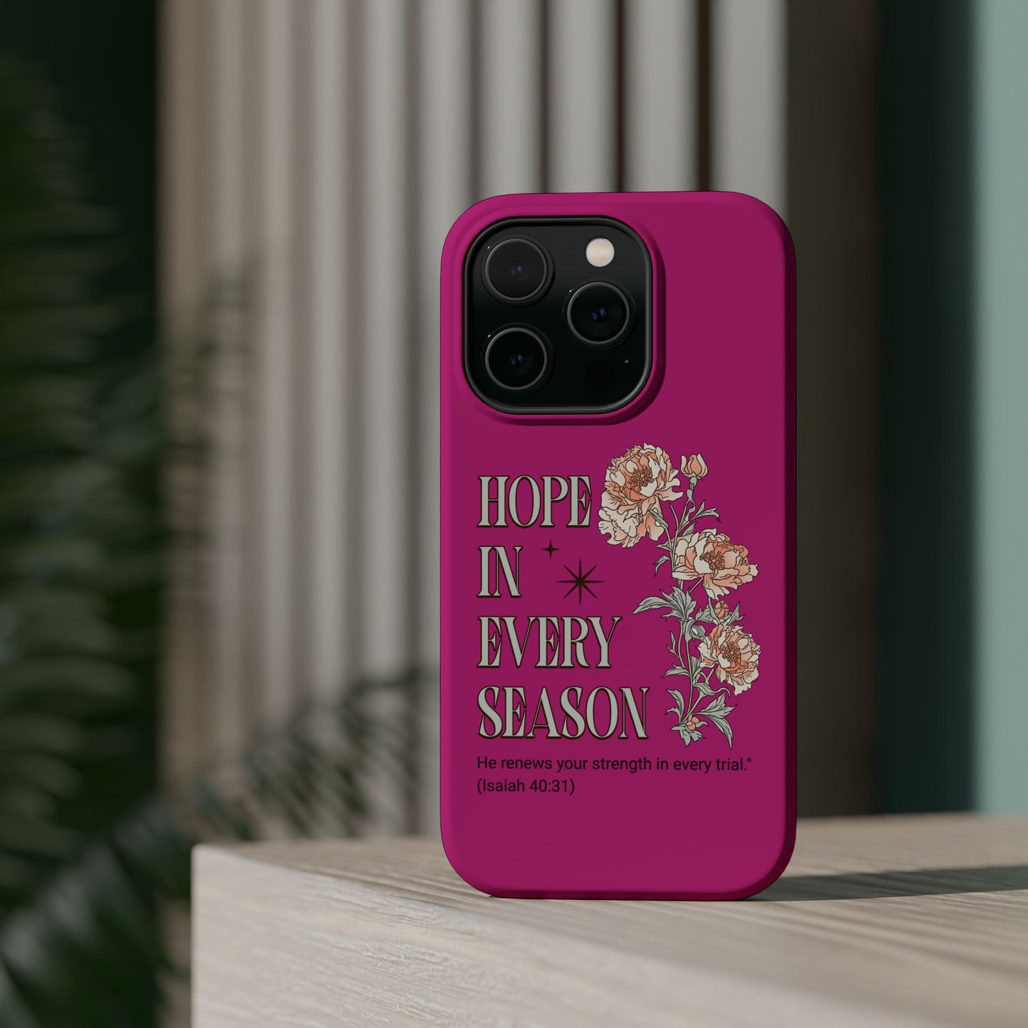 Inspirational Floral Magnetic Tough Case - "Hope in Every Season"