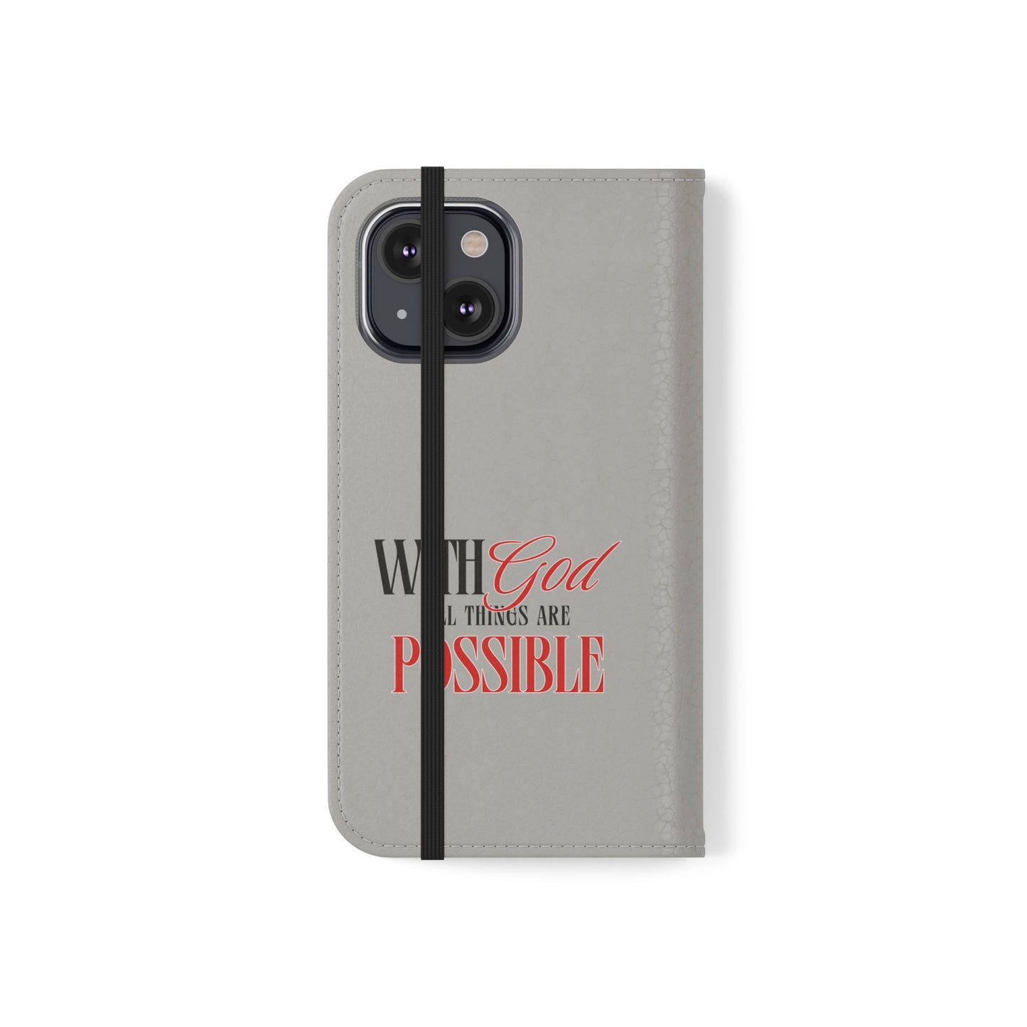 Inspirational Flip Case - "With God All Things Are Possible"