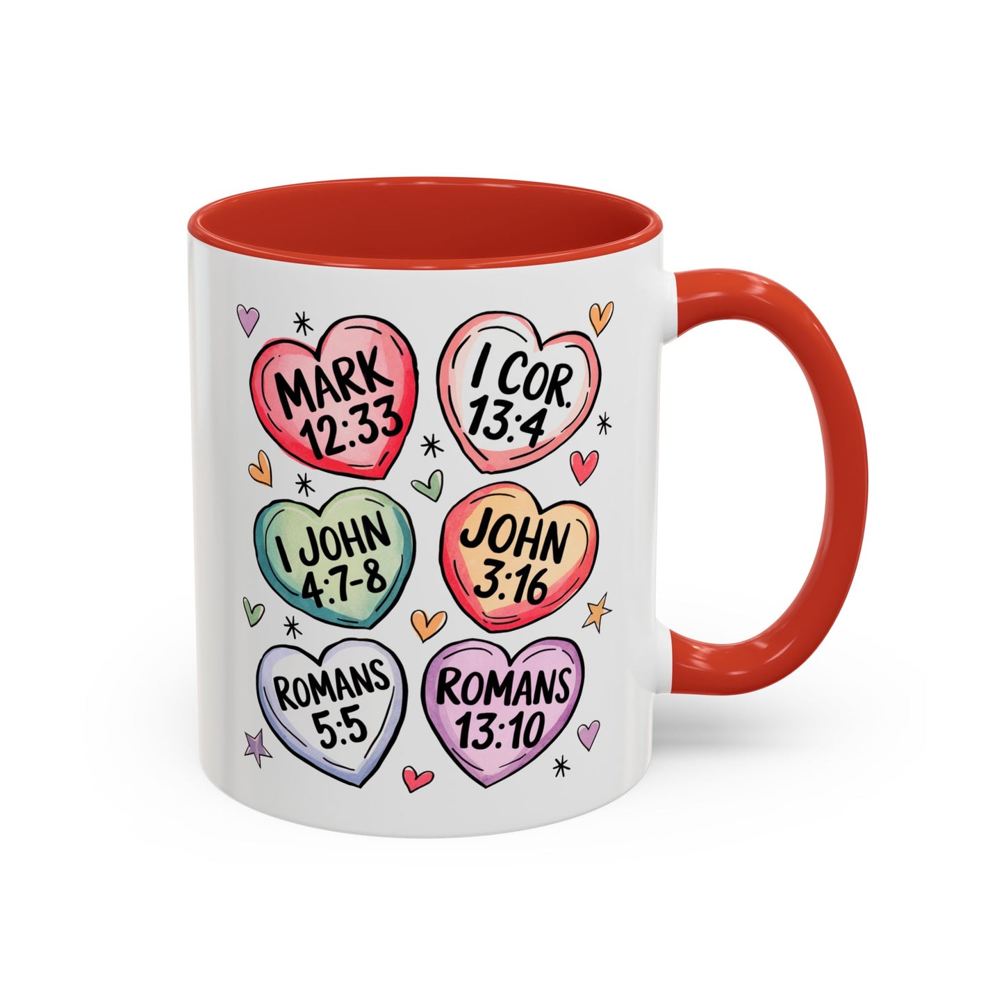 Colorful Bible Verse Coffee Mug | Cute Gift for Christians | Inspirational Drinkware | Heart Design | Faith-Based Tea Cups, Religious Gifts,