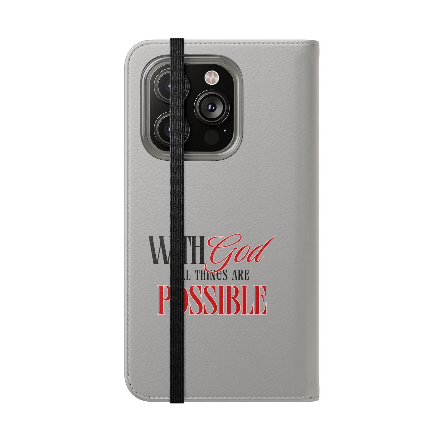 Inspirational Flip Case - "With God All Things Are Possible"