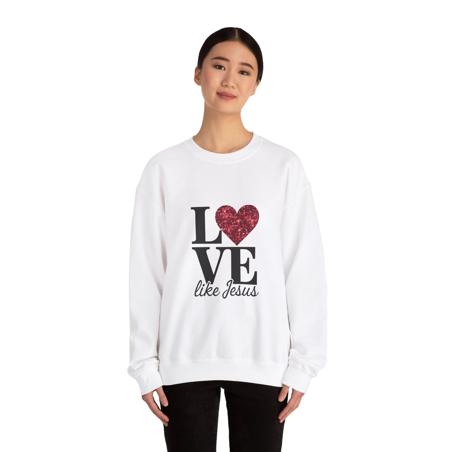 Love Like Jesus Crewneck Sweatshirt, Cozy Christian Apparel, Faith-Based Gift, Religious Fashion, Unisex Sweatshirt