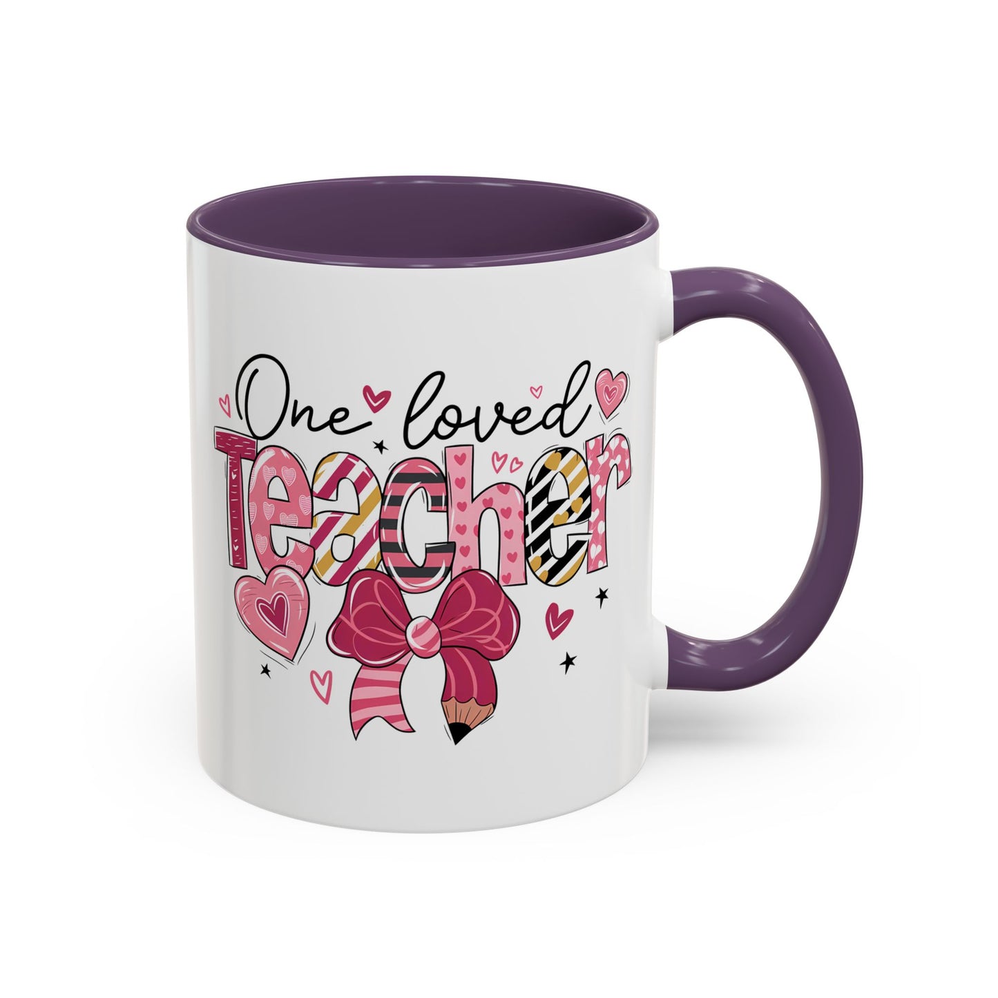 Cute Teacher Coffee Mug - One Loved Teacher Gift, Teacher Appreciation, Back to School, Inspirational Mug, Classroom Decor