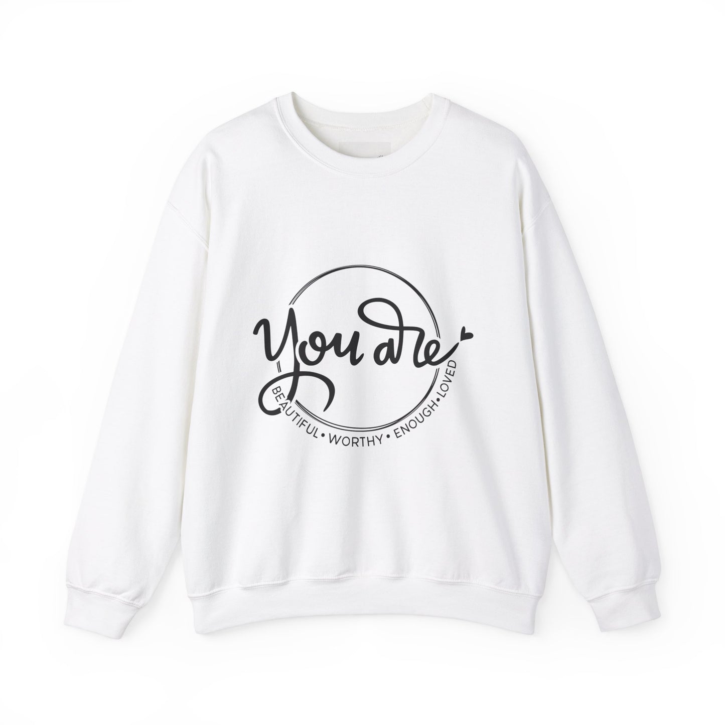 You Are Beautiful Crewneck Sweatshirt, Motivational Sweatshirt, Gifts for Her, Self-Love Apparel, Inspirational Clothing