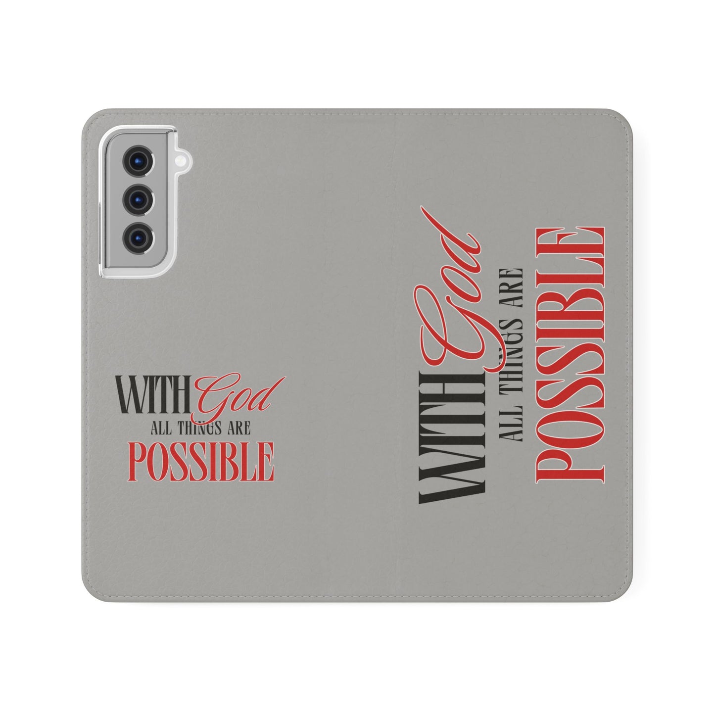 Inspirational Flip Case - "With God All Things Are Possible"