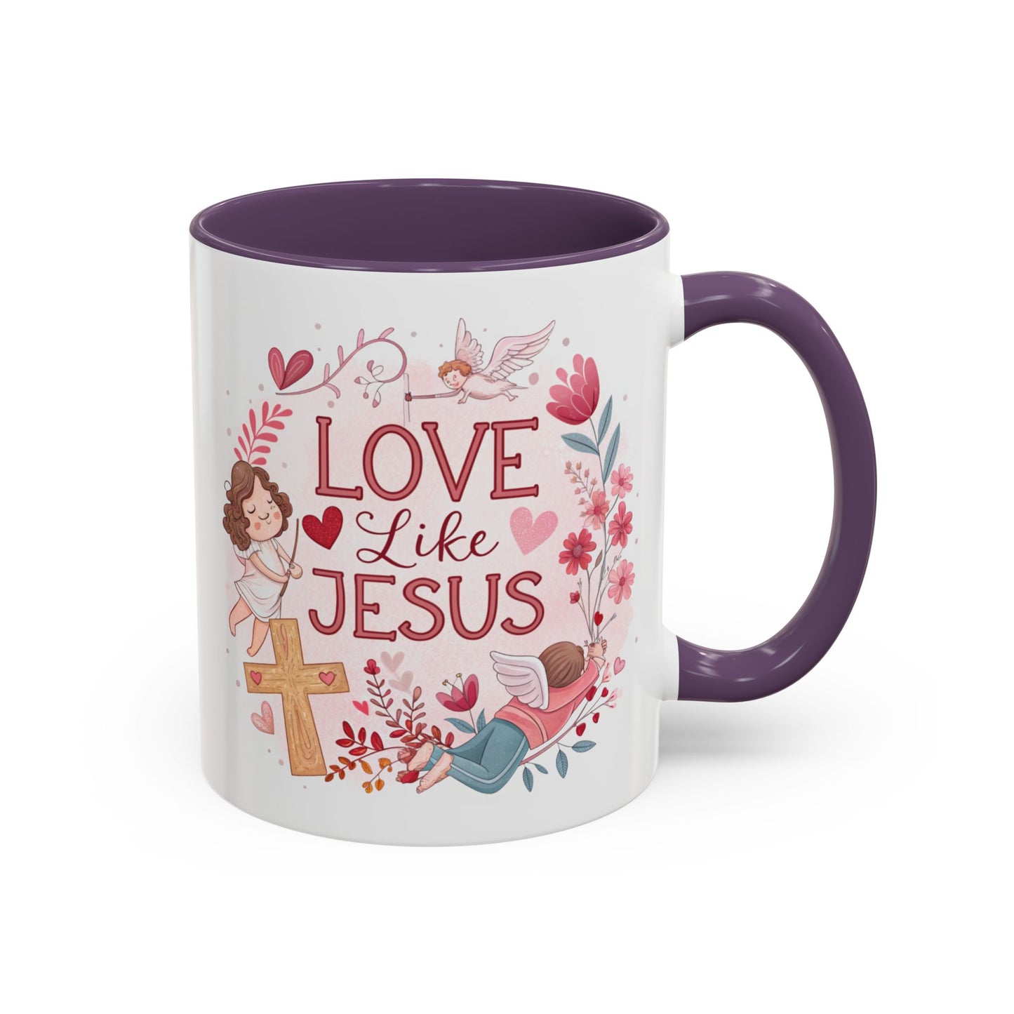 Inspirational Accent Coffee Mug - "Love Like Jesus" Design, Motivational Gift for Christians, Religious Home Decor, Unique Coffee Lover's
