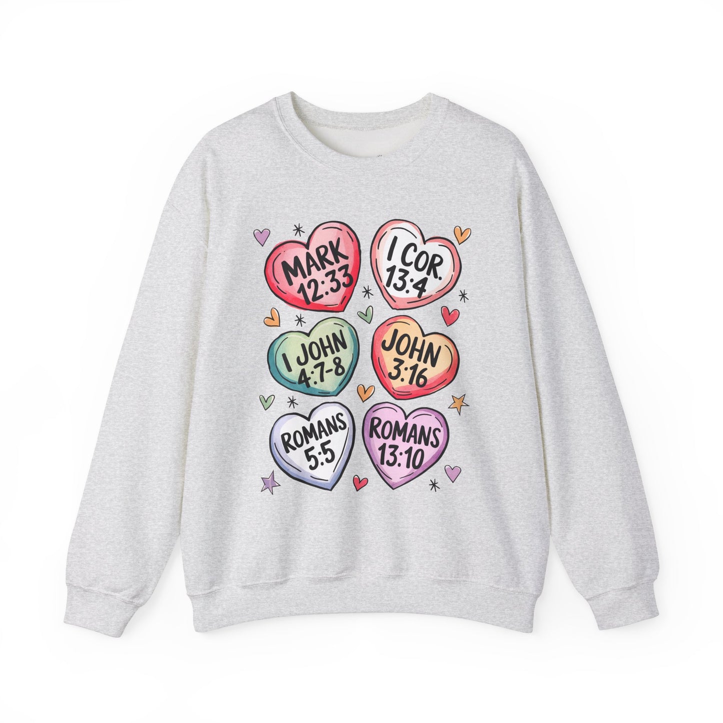 Faith & Love Crewneck Sweatshirt, Cozy Scripture Sweatshirt for Religious Gatherings, Inspirational Gift, Church Outing, Daily Comfort