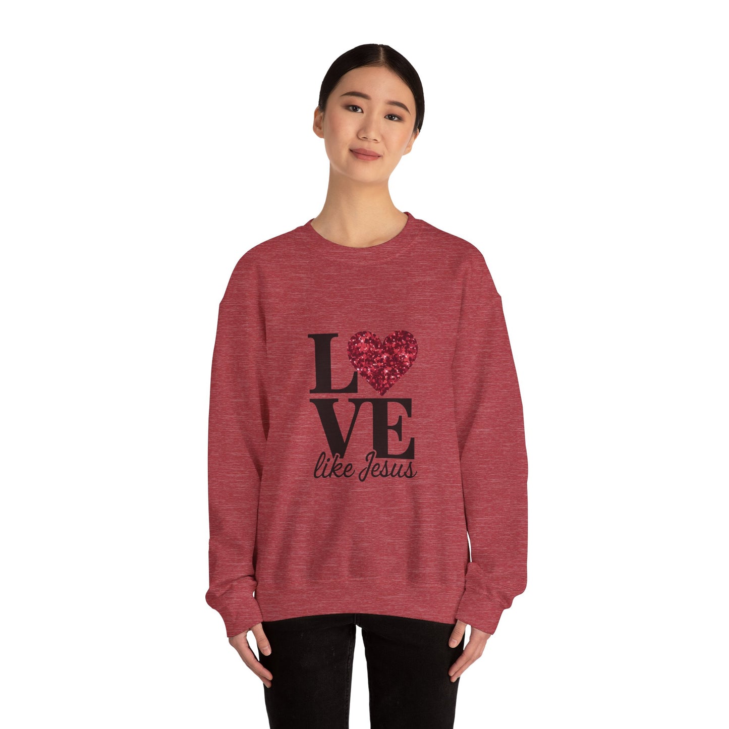 Love Like Jesus Crewneck Sweatshirt, Cozy Christian Apparel, Faith-Based Gift, Religious Fashion, Unisex Sweatshirt