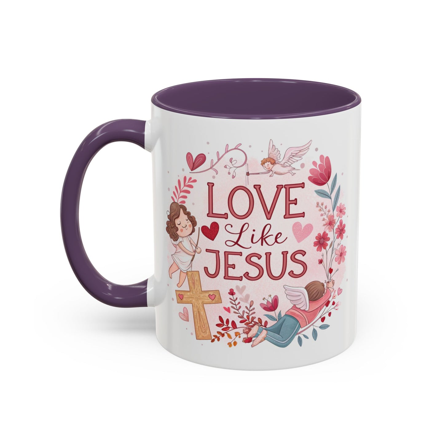 Inspirational Accent Coffee Mug - "Love Like Jesus" Design, Motivational Gift for Christians, Religious Home Decor, Unique Coffee Lover's