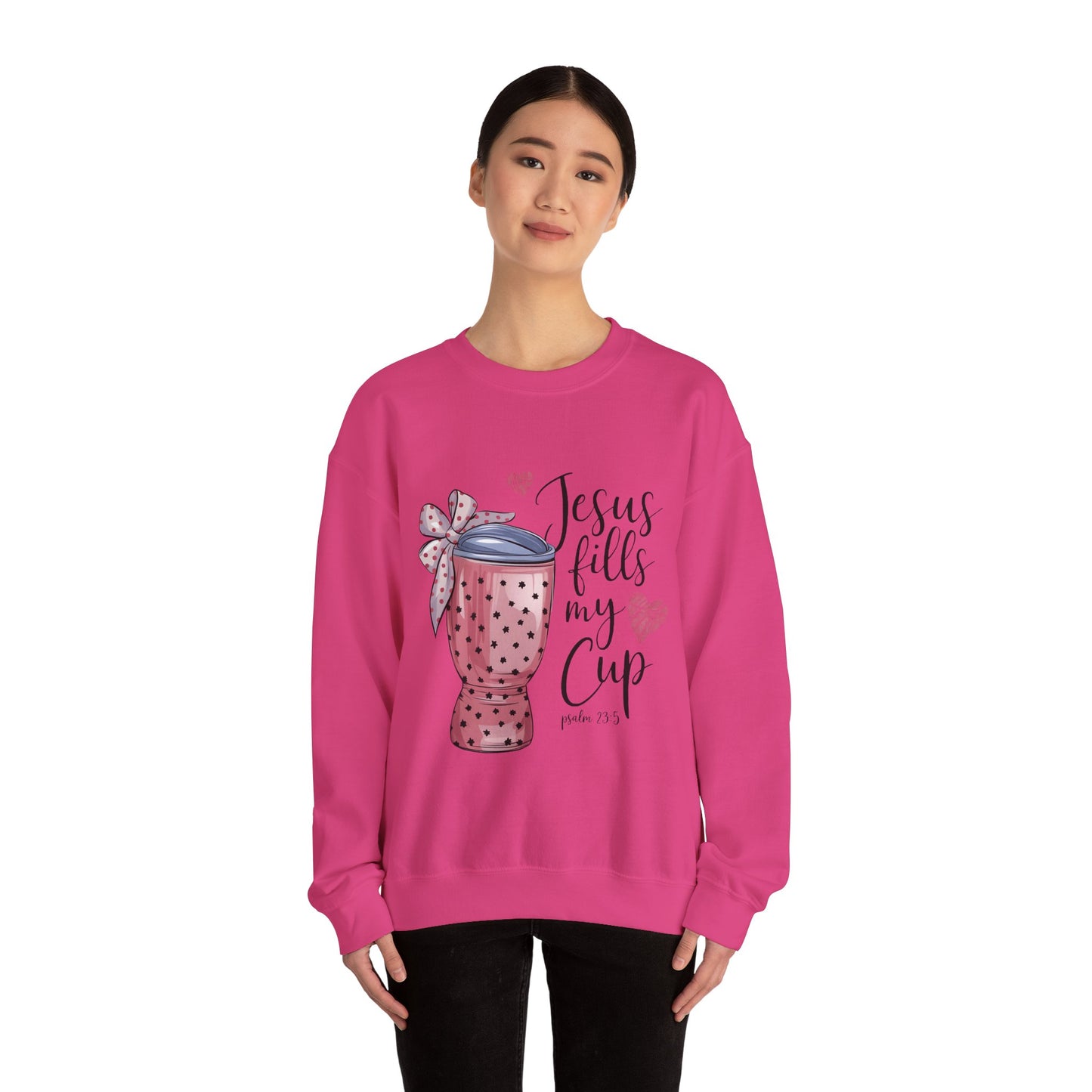 Inspirational Jesus Fills My Cup Sweatshirt, Cozy Christian Apparel, Faith-Based Gift, Religious Sweatshirt, Everyday Comfort