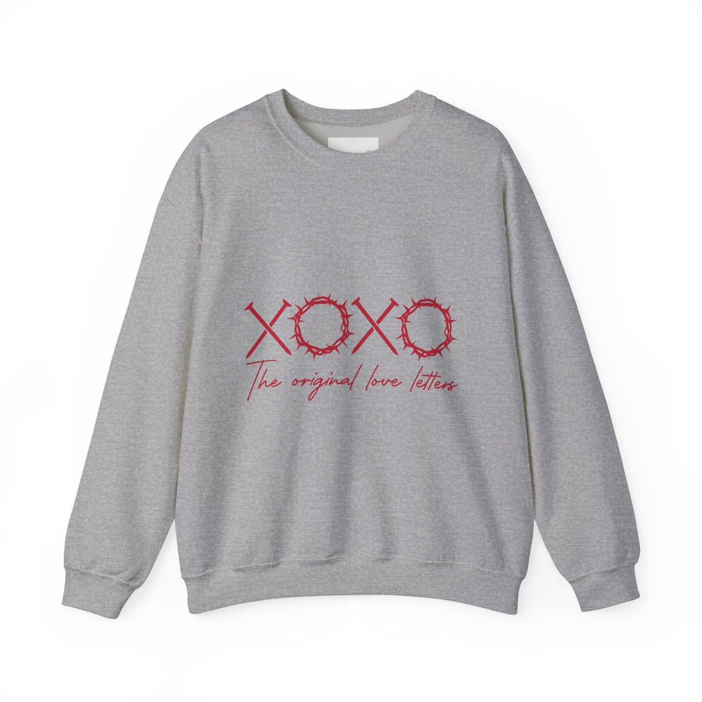 XOXO Love Letters Crewneck Sweatshirt, Unisex Valentines Gift, Cozy Sweatshirt, Perfect for Couples, Romantic Apparel, Casual Wear
