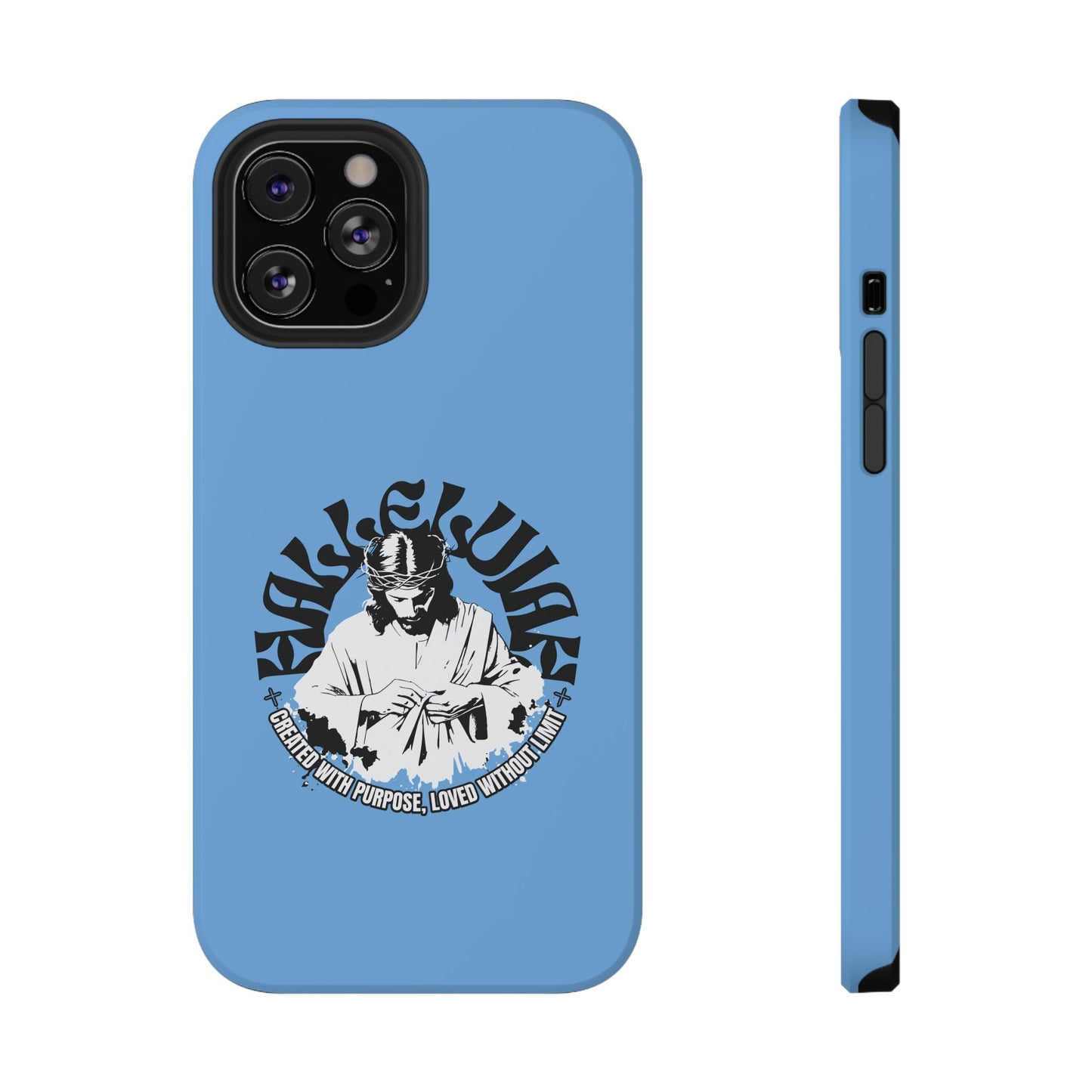Durable Impact-Resistant Phone Case - 'Created with Purpose, Loved Without Limits' Design