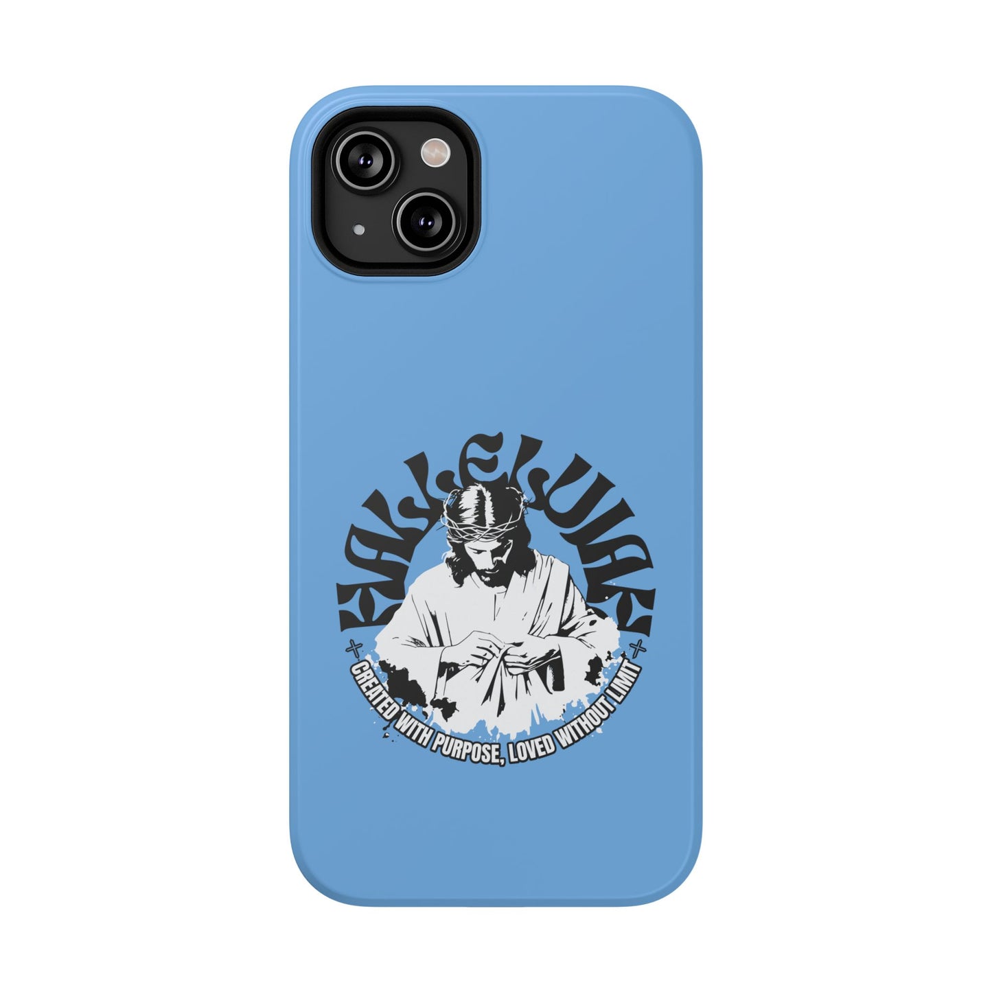 Durable Impact-Resistant Phone Case - 'Created with Purpose, Loved Without Limits' Design