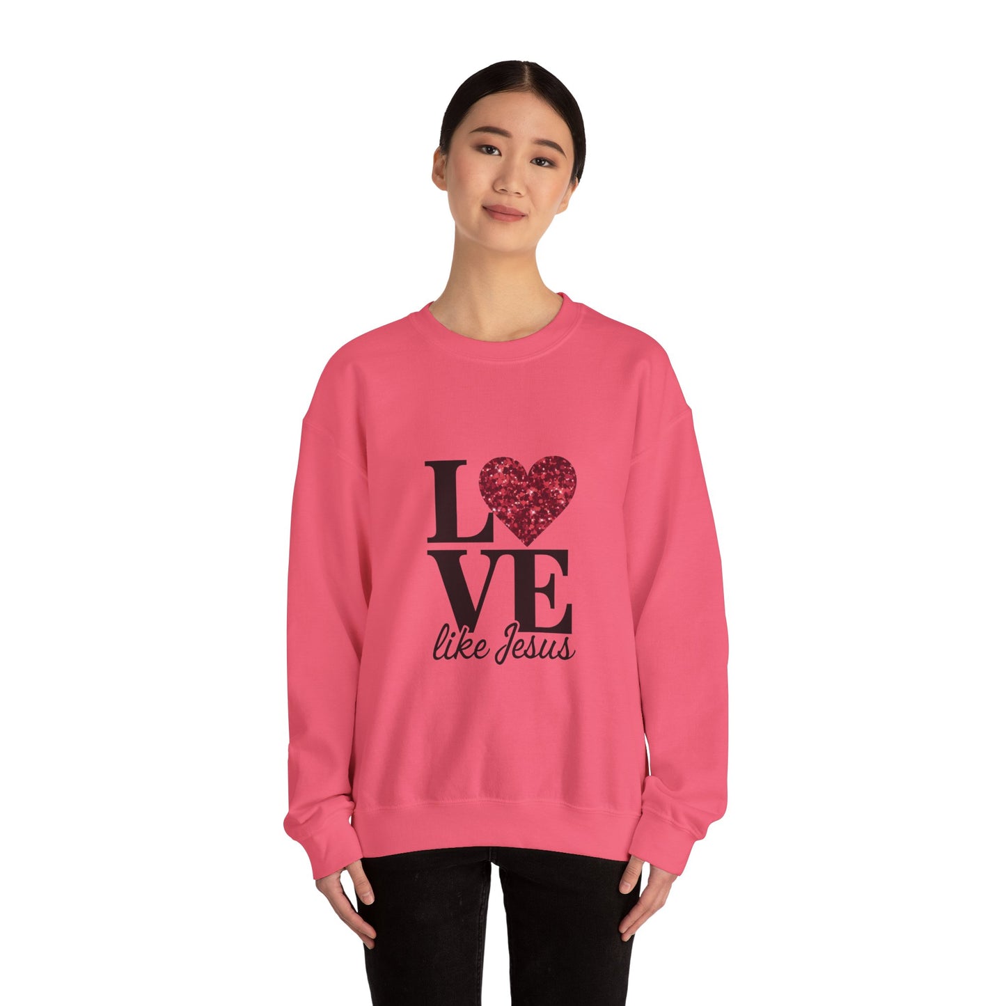 Love Like Jesus Crewneck Sweatshirt, Cozy Christian Apparel, Faith-Based Gift, Religious Fashion, Unisex Sweatshirt