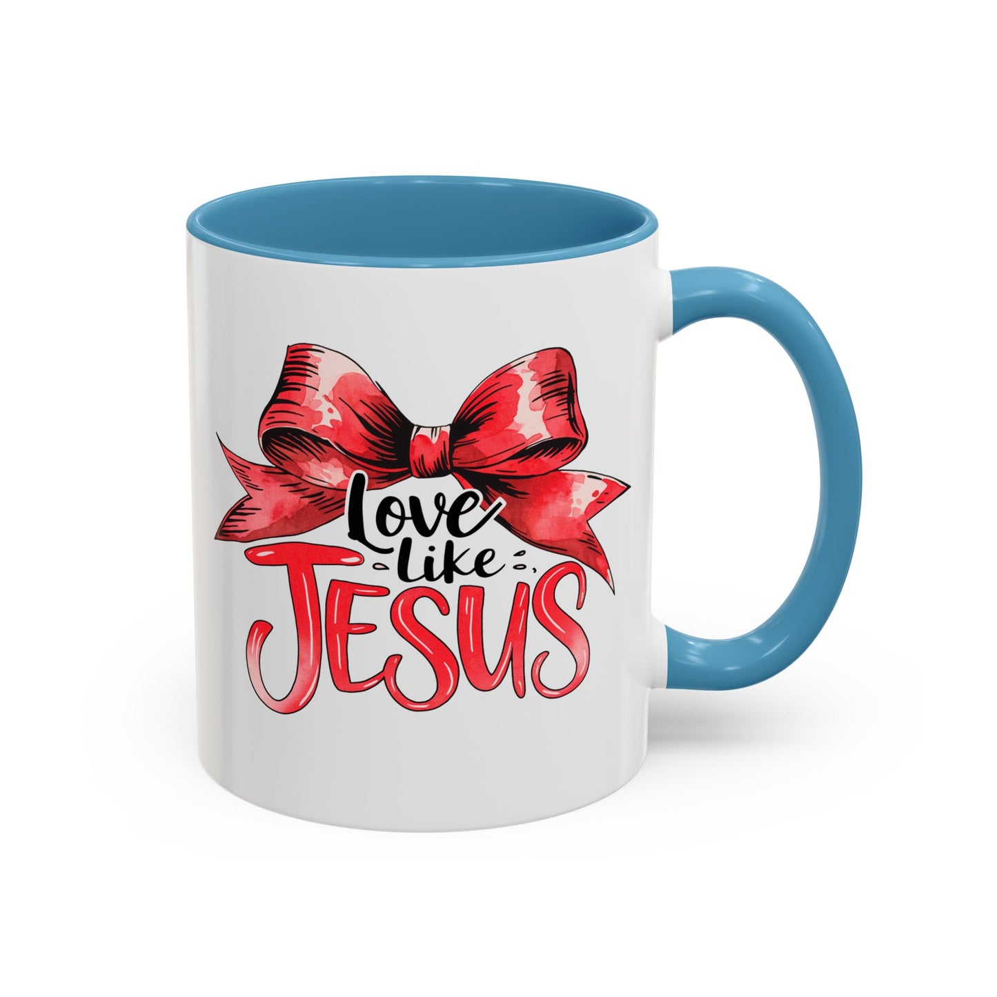 Love Like Jesus Accent Coffee Mug, Inspirational Gift, Unique Ceramic Mug, Christian Decor, Faith-Based Present, Daily Motivation