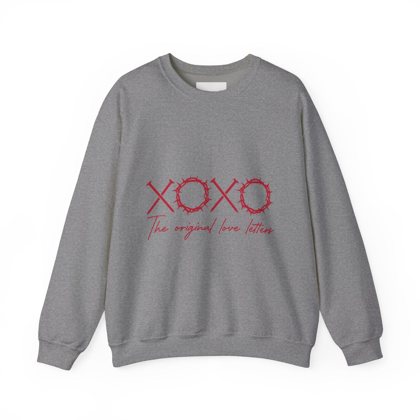 XOXO Love Letters Crewneck Sweatshirt, Unisex Valentines Gift, Cozy Sweatshirt, Perfect for Couples, Romantic Apparel, Casual Wear