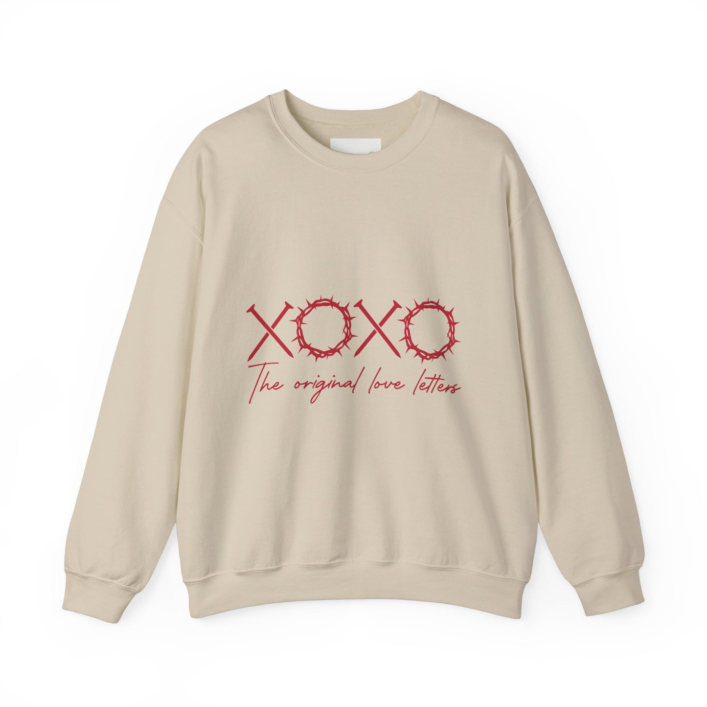 XOXO Love Letters Crewneck Sweatshirt, Unisex Valentines Gift, Cozy Sweatshirt, Perfect for Couples, Romantic Apparel, Casual Wear
