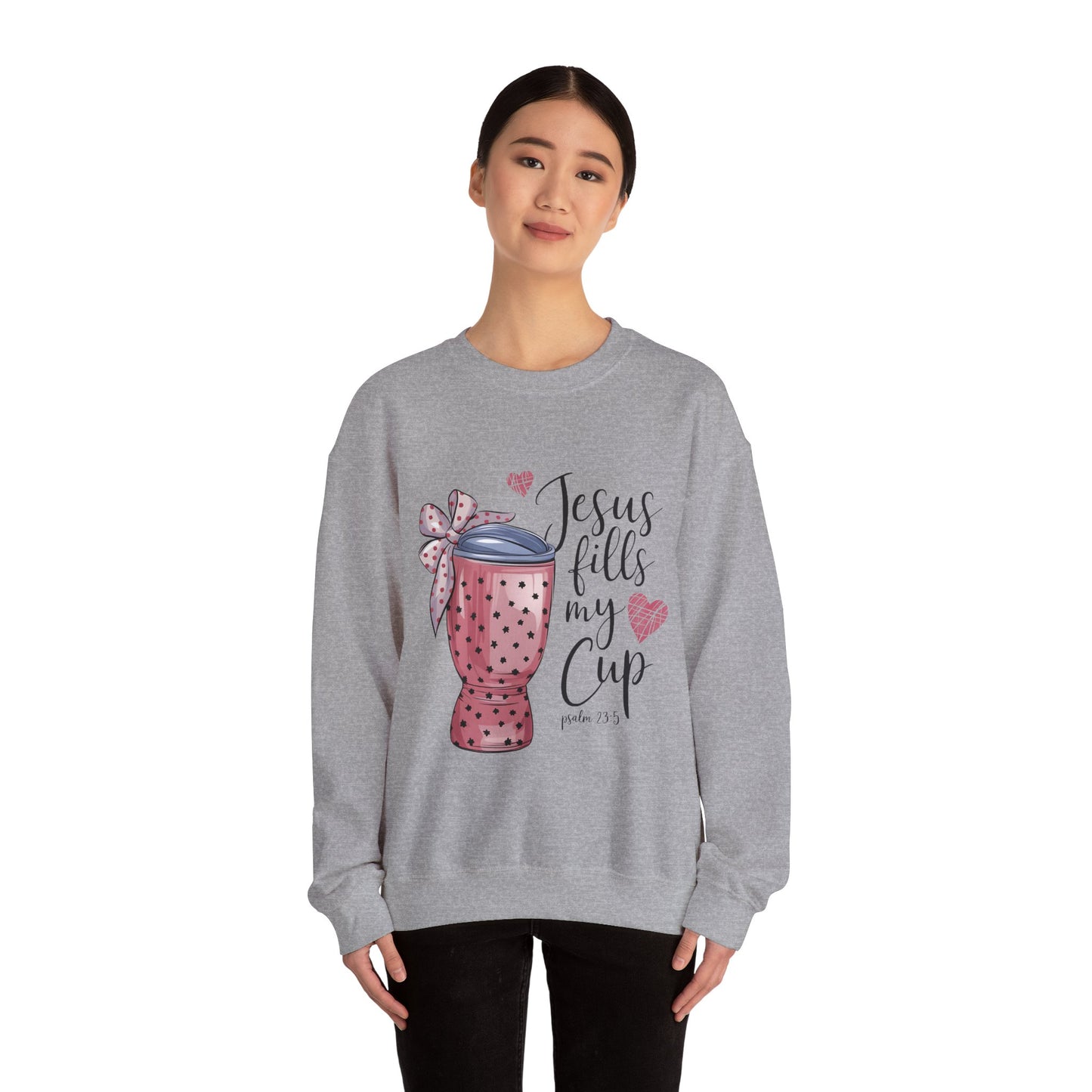 Inspirational Jesus Fills My Cup Sweatshirt, Cozy Christian Apparel, Faith-Based Gift, Religious Sweatshirt, Everyday Comfort