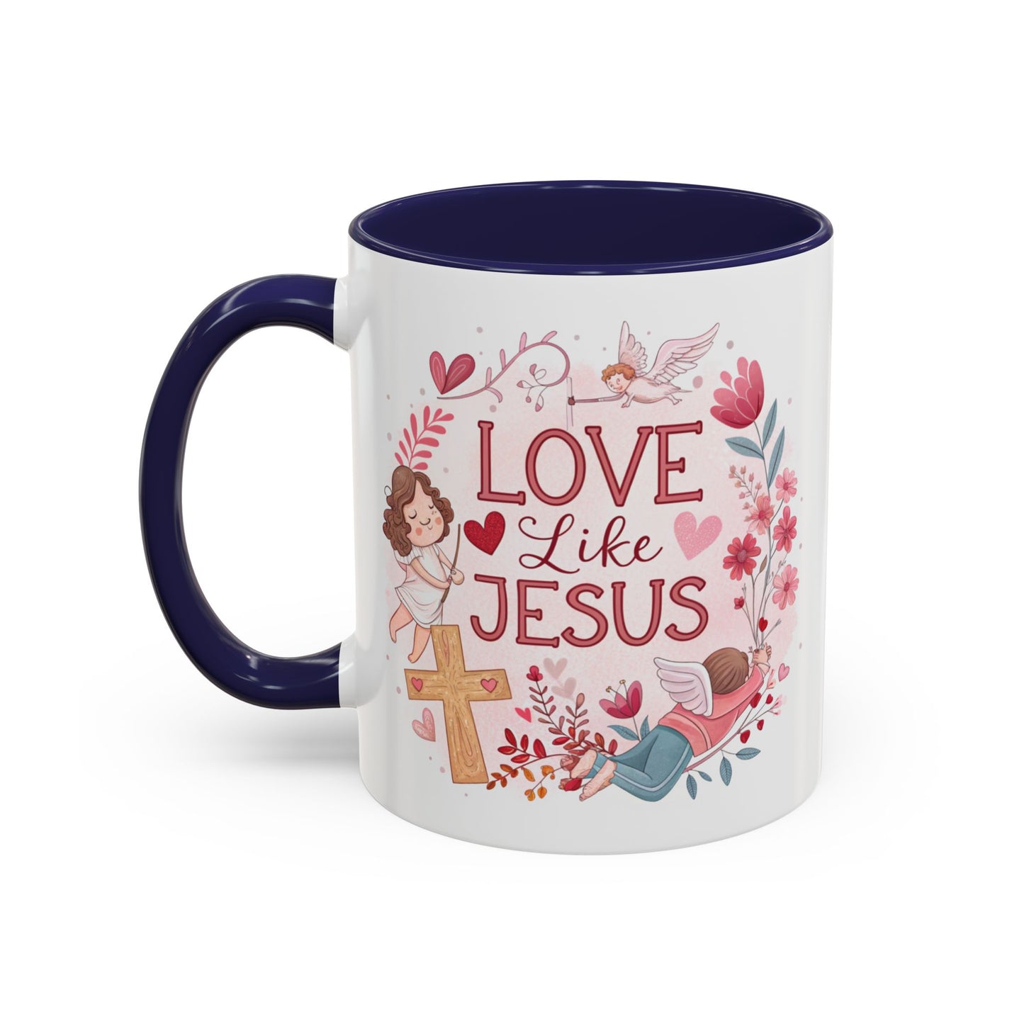 Inspirational Accent Coffee Mug - "Love Like Jesus" Design, Motivational Gift for Christians, Religious Home Decor, Unique Coffee Lover's