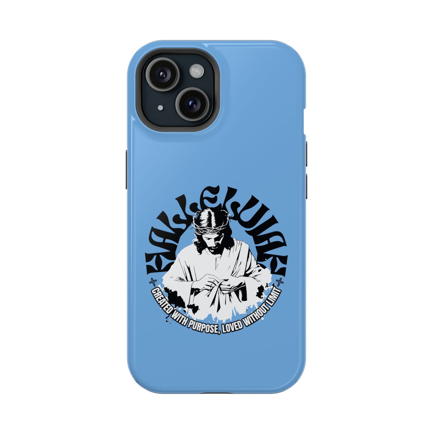 Durable Impact-Resistant Phone Case - 'Created with Purpose, Loved Without Limits' Design