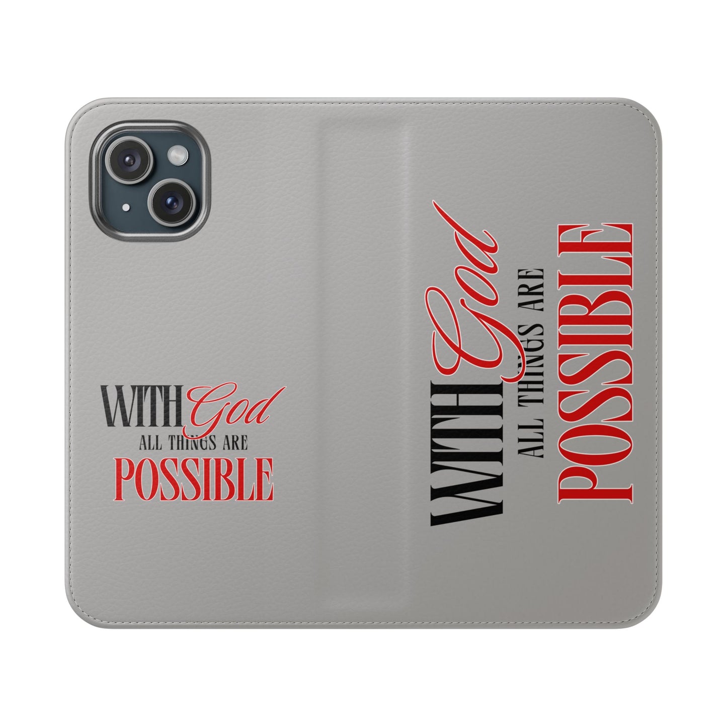 Inspirational Flip Case - "With God All Things Are Possible"