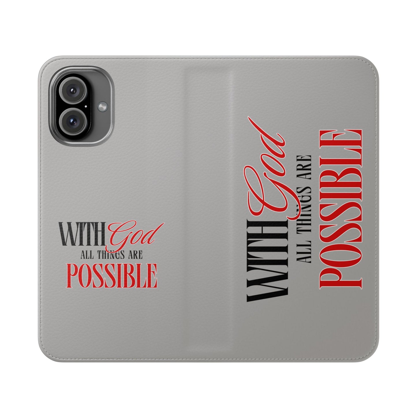 Inspirational Flip Case - "With God All Things Are Possible"