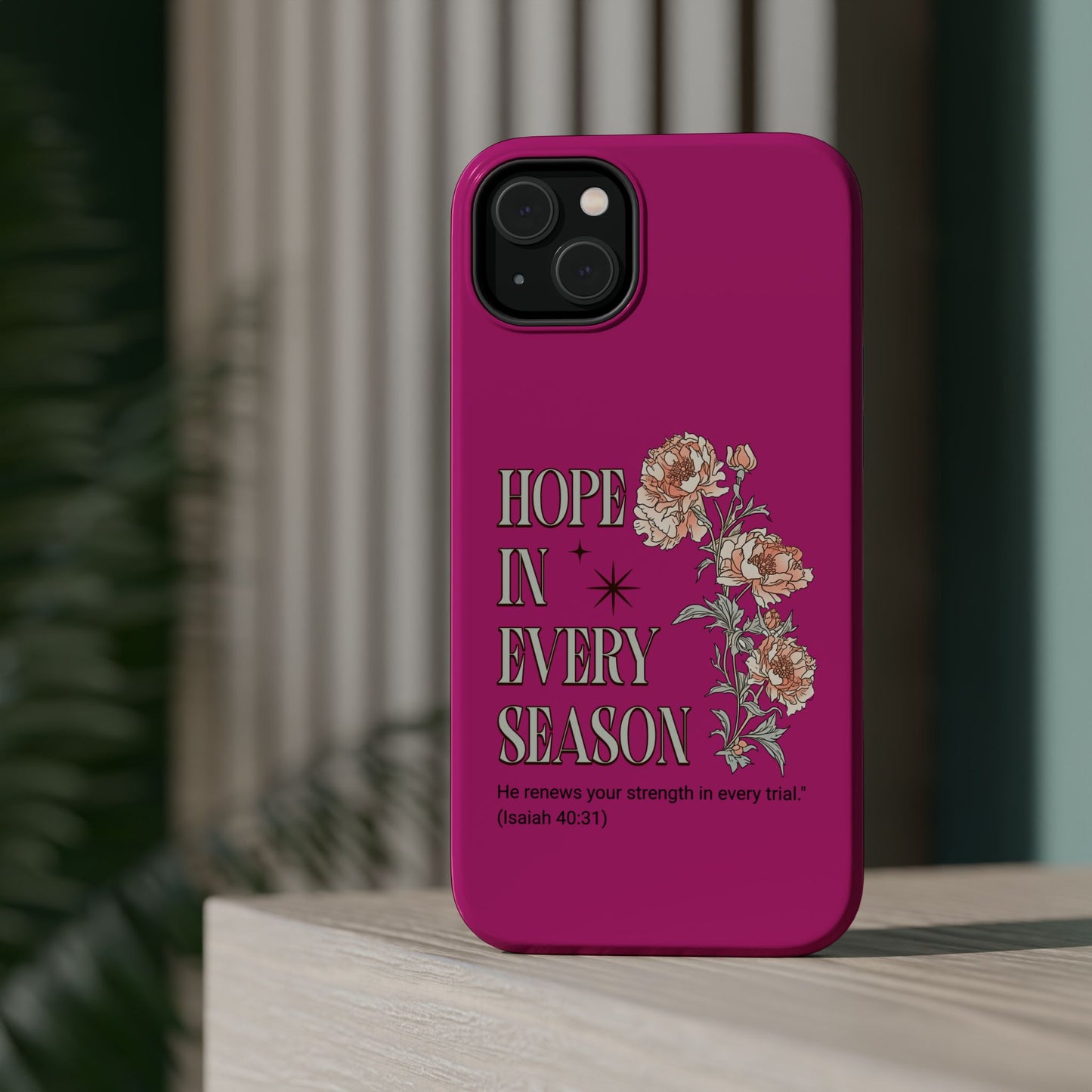 Inspirational Floral Magnetic Tough Case - "Hope in Every Season"