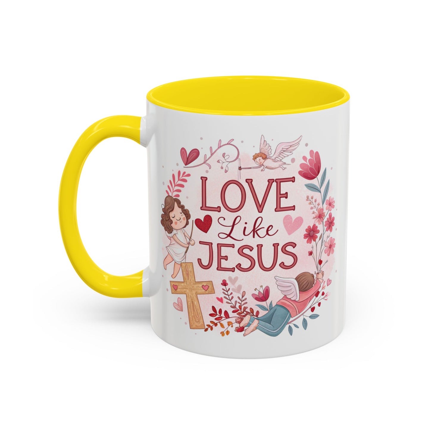 Inspirational Accent Coffee Mug - "Love Like Jesus" Design, Motivational Gift for Christians, Religious Home Decor, Unique Coffee Lover's