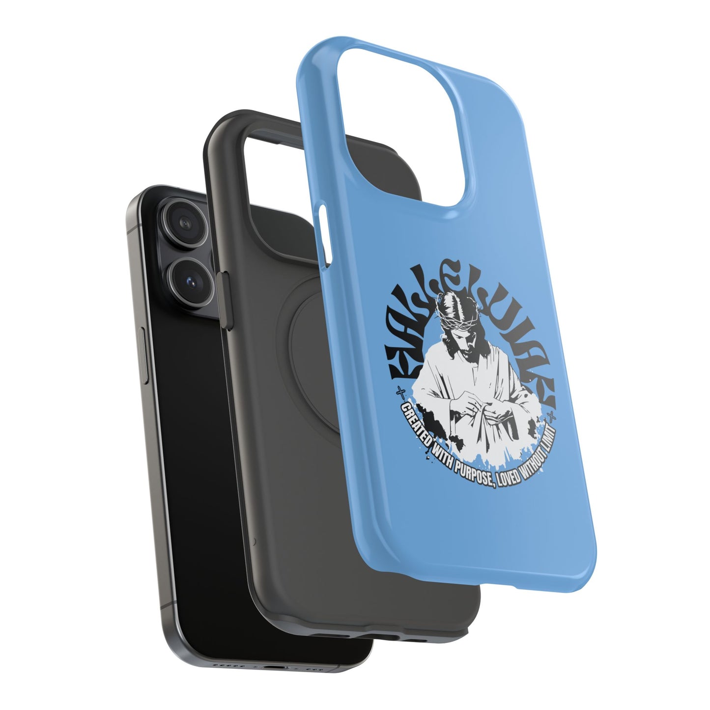 Durable Impact-Resistant Phone Case - 'Created with Purpose, Loved Without Limits' Design
