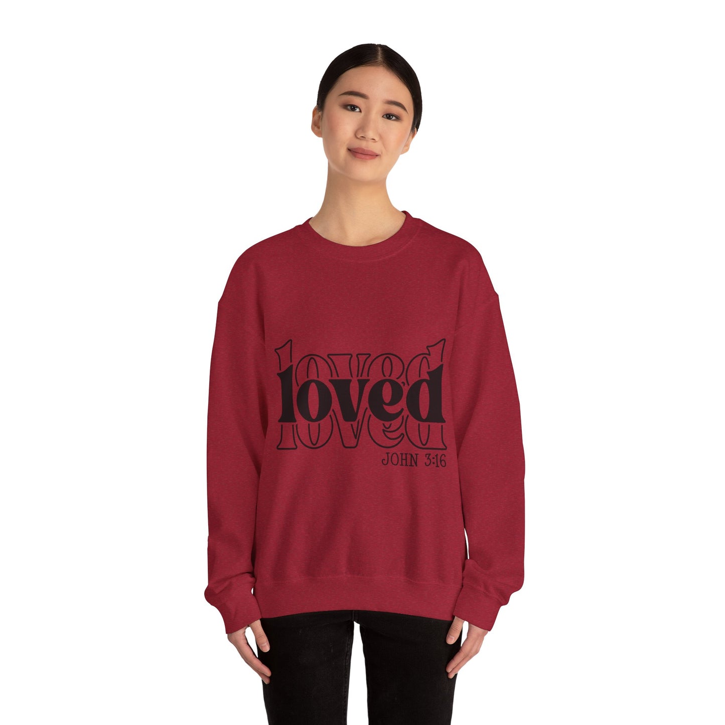 Loved Crewneck Sweatshirt | Cozy Christian Apparel, Perfect for Faith Events, Gift for Her, Church Outfits, Inspirational Fashion