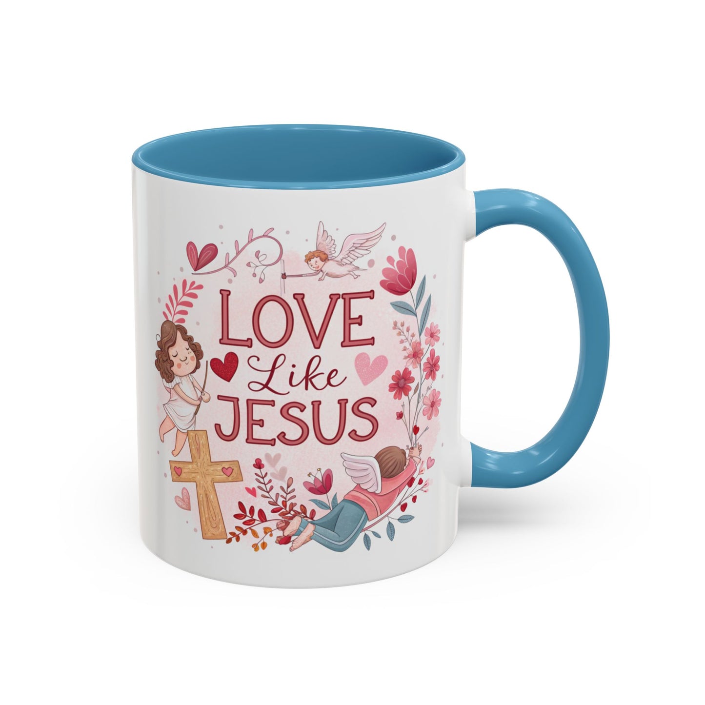 Inspirational Accent Coffee Mug - "Love Like Jesus" Design, Motivational Gift for Christians, Religious Home Decor, Unique Coffee Lover's