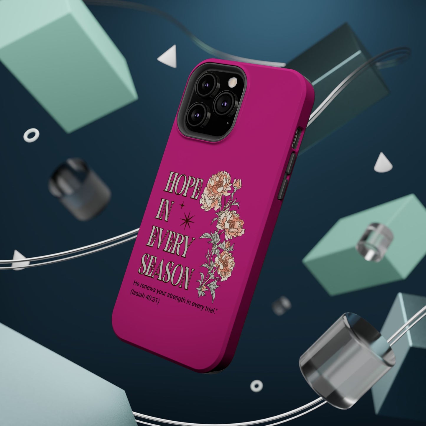 Inspirational Floral Magnetic Tough Case - "Hope in Every Season"