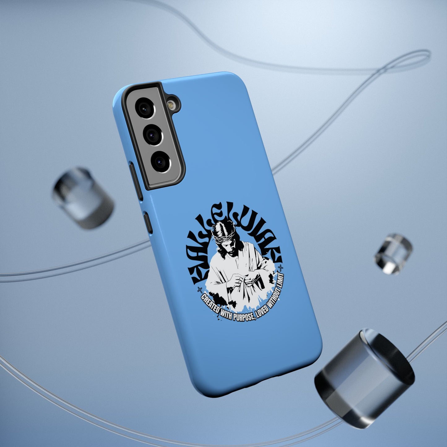 Durable Impact-Resistant Phone Case - 'Created with Purpose, Loved Without Limits' Design
