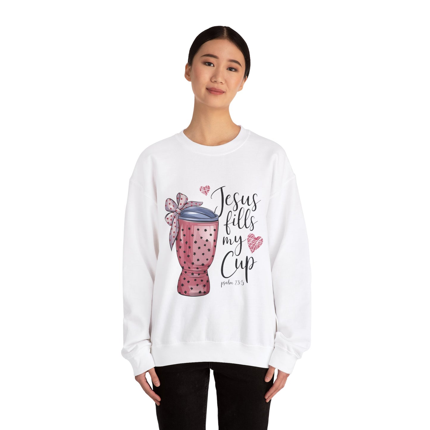 Inspirational Jesus Fills My Cup Sweatshirt, Cozy Christian Apparel, Faith-Based Gift, Religious Sweatshirt, Everyday Comfort