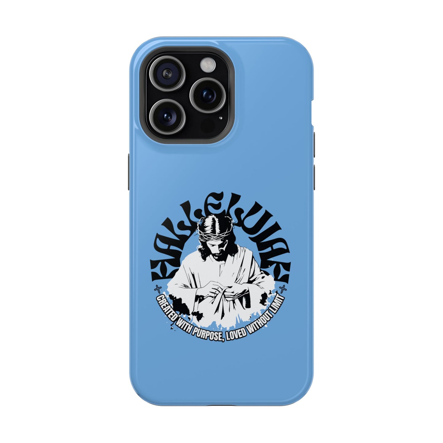 Durable Impact-Resistant Phone Case - 'Created with Purpose, Loved Without Limits' Design